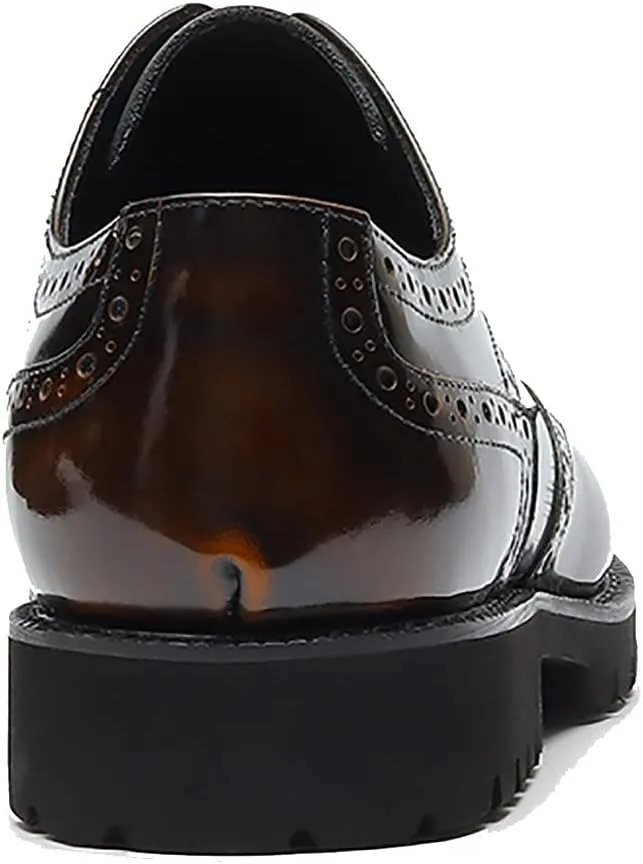 Men's Oxfords Casual Dress Wight Brogues Shoes Genuine Leather Derby Fashion Formal Tuxedo Walking Shoes for Men