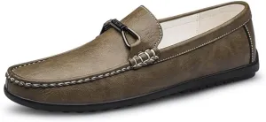 Men's Slip-on Dress Shoes Men Formal Business Wedding Derby Shoes Lightweight Casual Walking Loafers Shoes(Green,7)