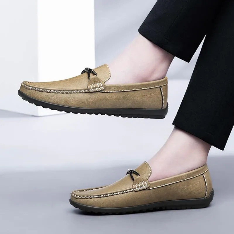 Men's Slip-on Dress Shoes Men Formal Business Wedding Derby Shoes Lightweight Casual Walking Loafers Shoes(Green,7)
