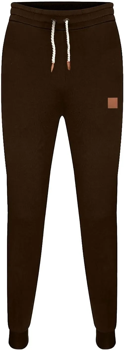 Mens Sweatpants Heavyweight Fleece Cargo Stretch Elastic Waist Workout Jogger Pants Wide Leg Drawstring Trousers