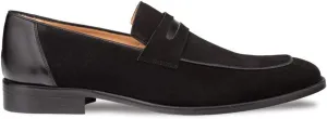 Mezlan - Galeno Suede - Men's Elegant Penny Loafer in Soft Suede Leather Black