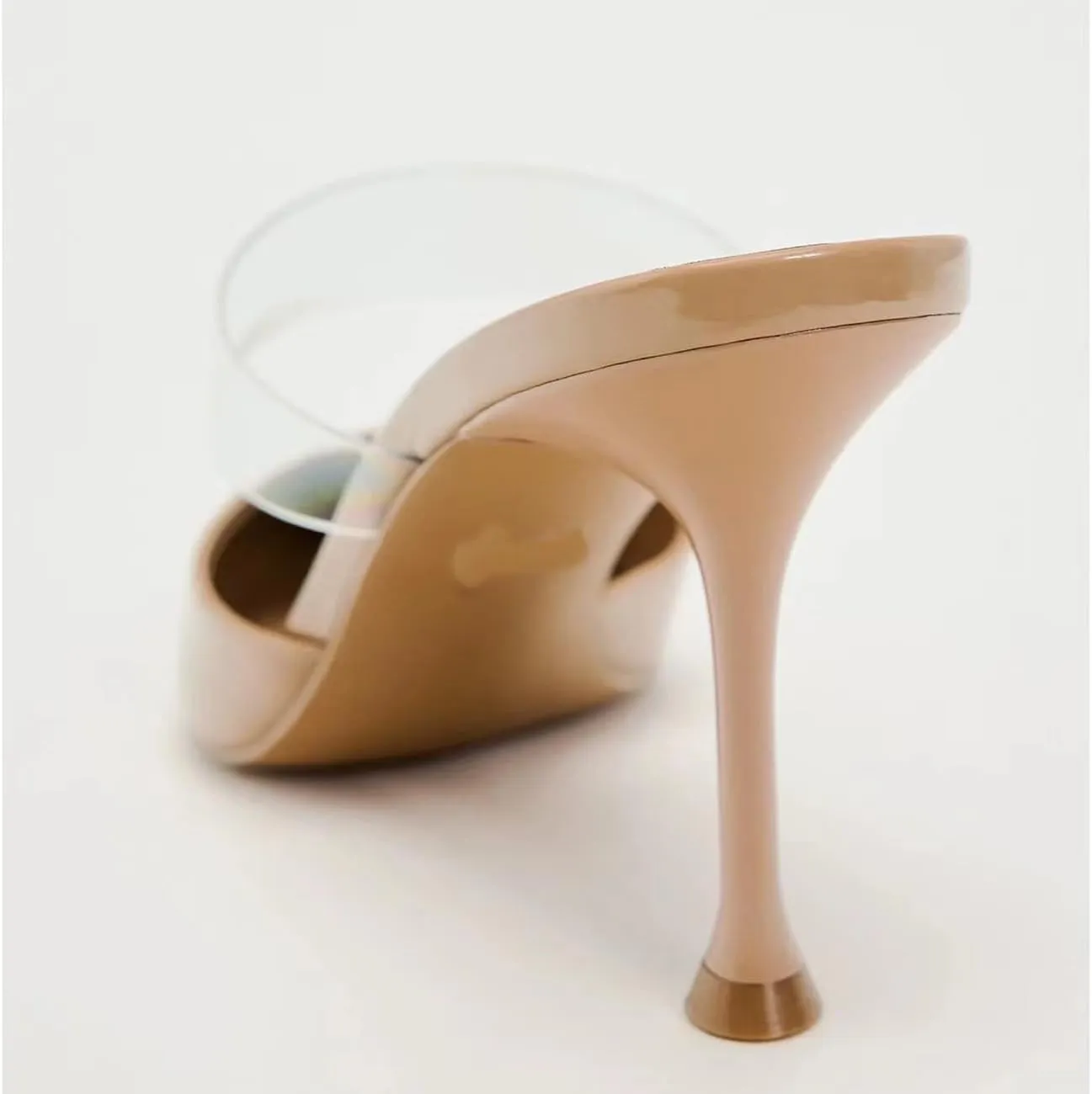 MRKEWUNEY Heeled Mules for Women Metallic Slip On Mules Backless Stiletto Heels