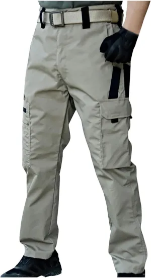 Pants for Men Tactical Cargo Pants Outdoor Hiking Pants Men Stylish Combat Work Overalls Straight Pants Waterproof