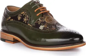 Ross W Women's Lace Up Leather Floral Brogue Shoes