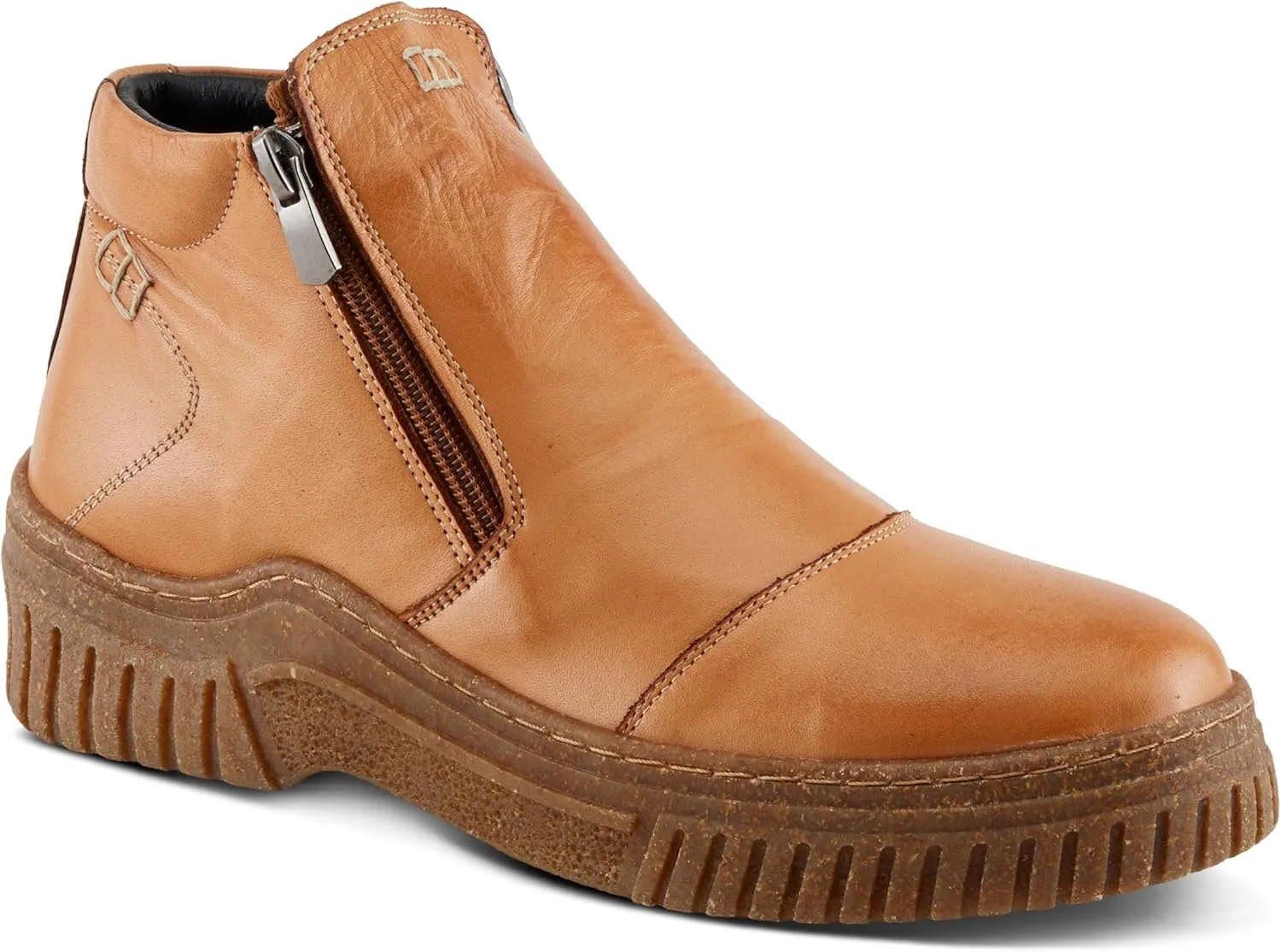 Spring Step Women's SORELLA Boots with Dual Zippers, Contrast Stitch Design, and Removable Insoles