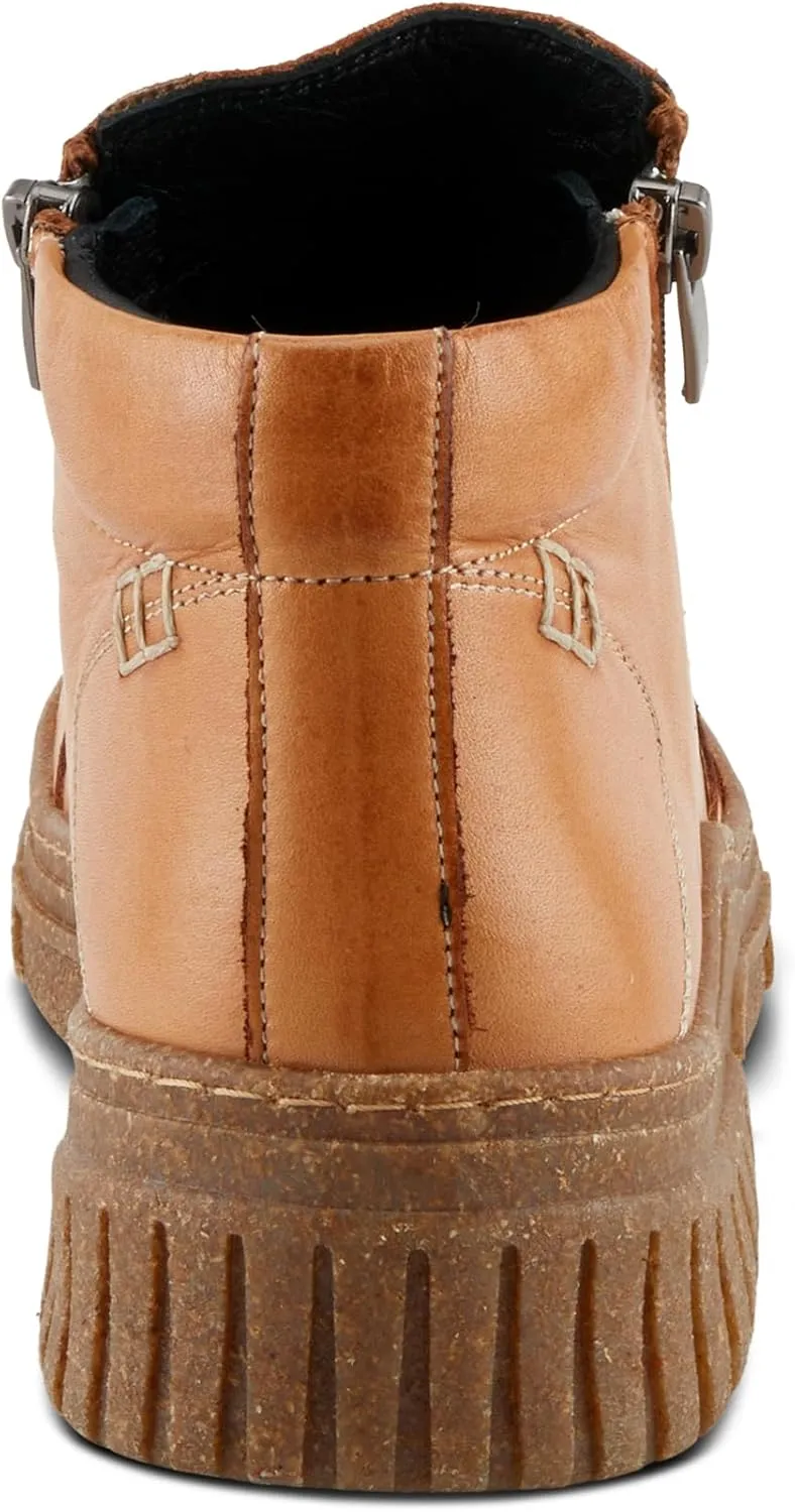 Spring Step Women's SORELLA Boots with Dual Zippers, Contrast Stitch Design, and Removable Insoles