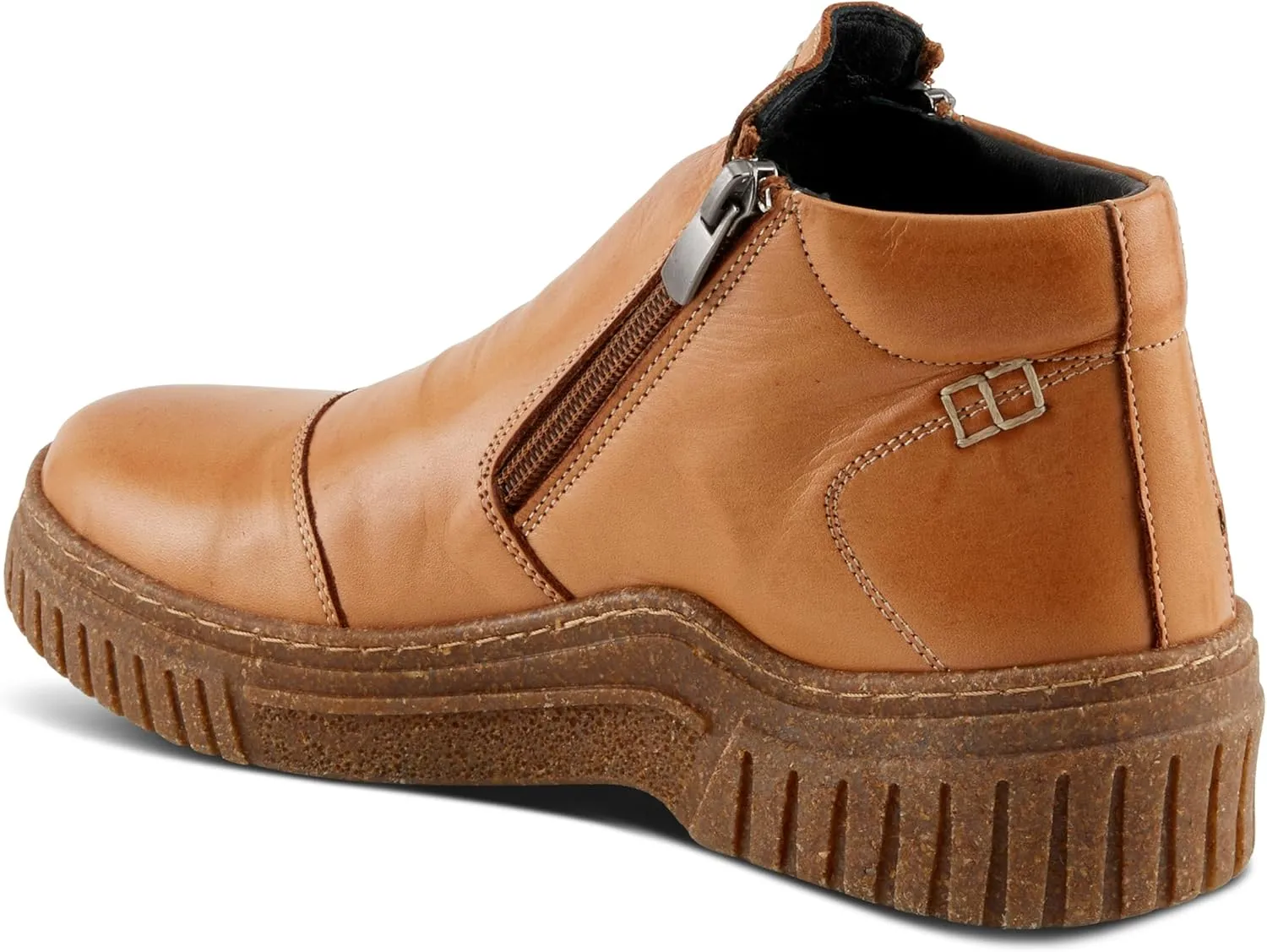 Spring Step Women's SORELLA Boots with Dual Zippers, Contrast Stitch Design, and Removable Insoles