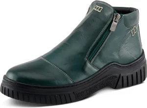 Spring Step Women's SORELLA Boots with Dual Zippers, Contrast Stitch Design, and Removable Insoles