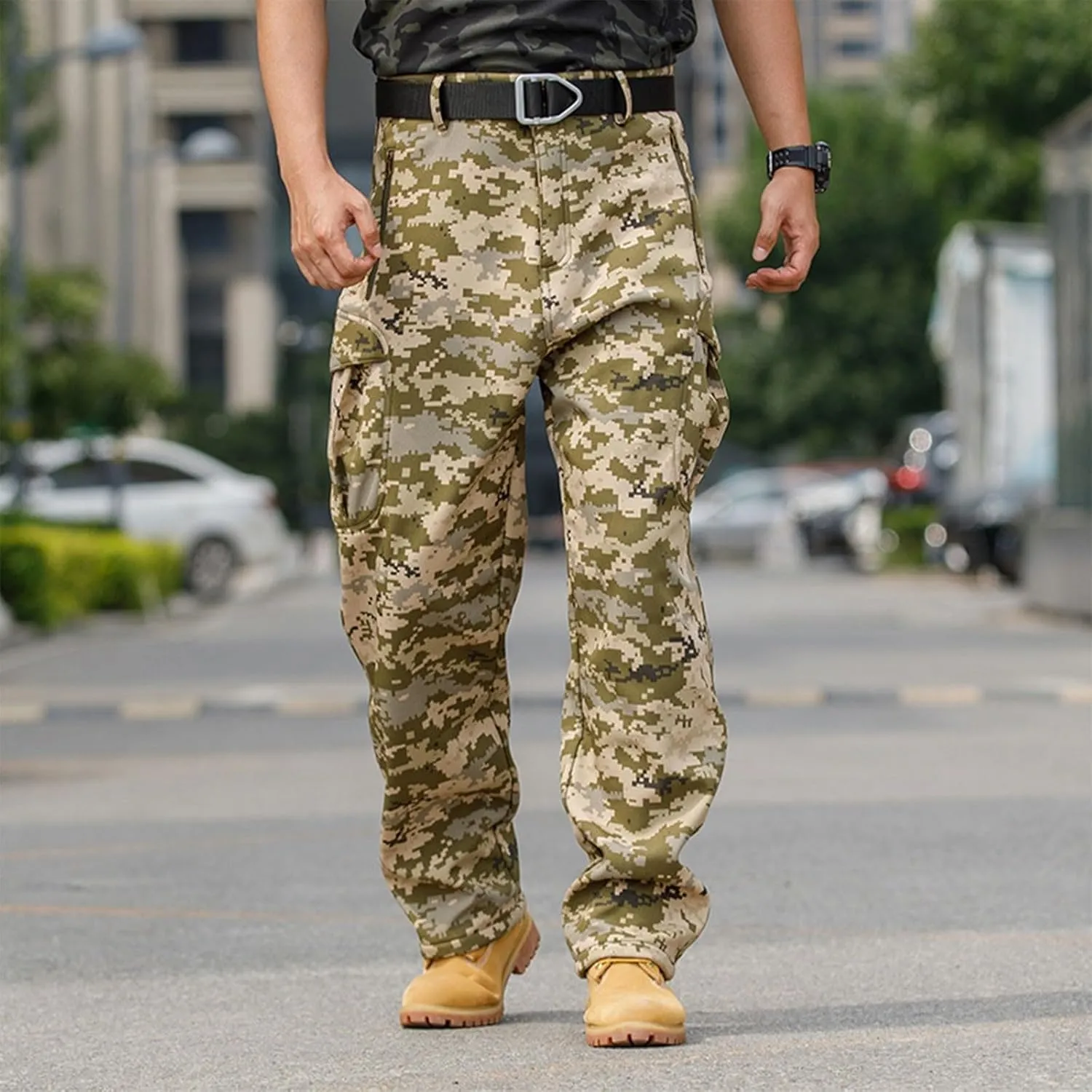 Tactical Cargo Pants for Men Flex Ripstop Waterproof Work Pants Outdoor Hiking Camping Thermal Flexcamo Combat Pants