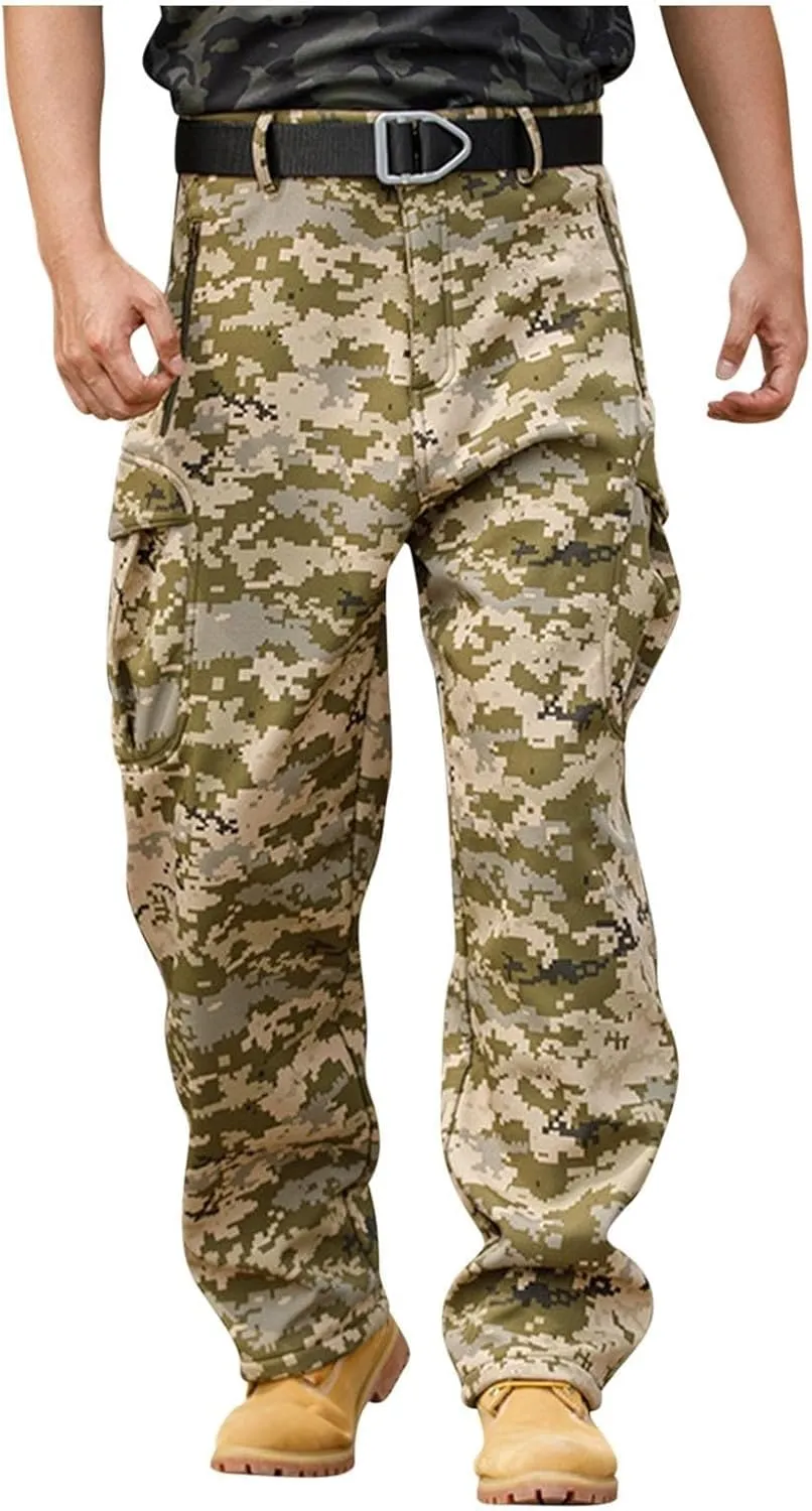 Tactical Cargo Pants for Men Flex Ripstop Waterproof Work Pants Outdoor Hiking Camping Thermal Flexcamo Combat Pants