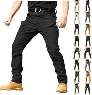 Tactical Pants for Men Ripstop Flex Camo Waterproof Hiking Cargo Pants Lightweight Stretchy Work Pant Multi Pockets