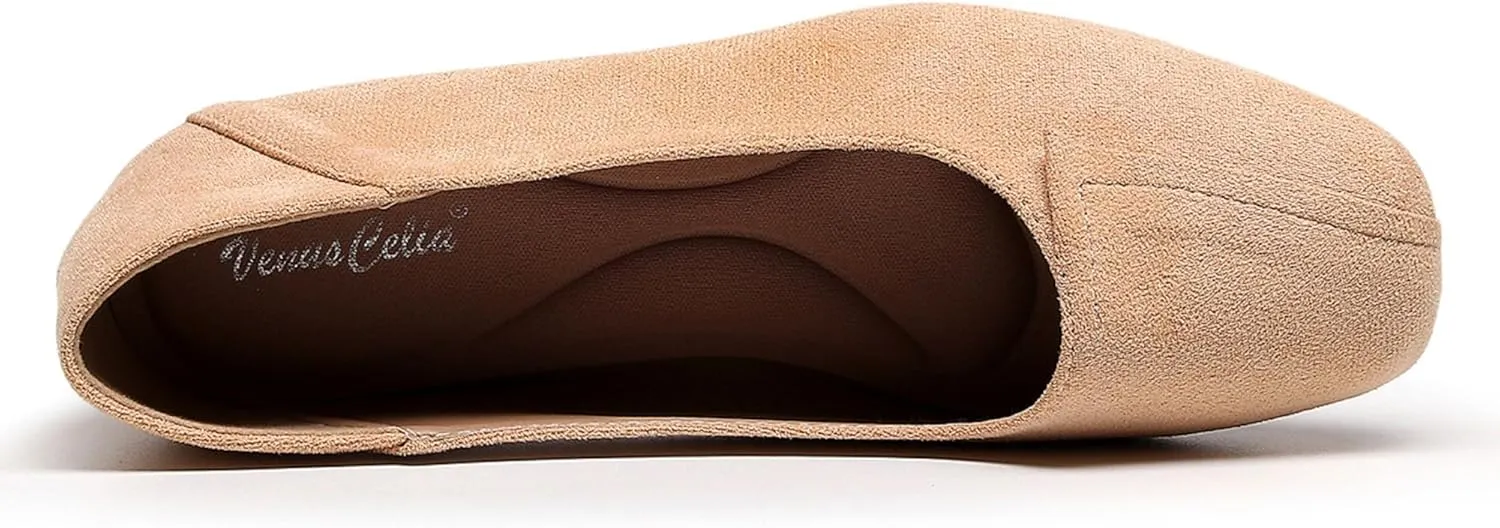 VenusCelia Women's Plain Dance Flat Shoe