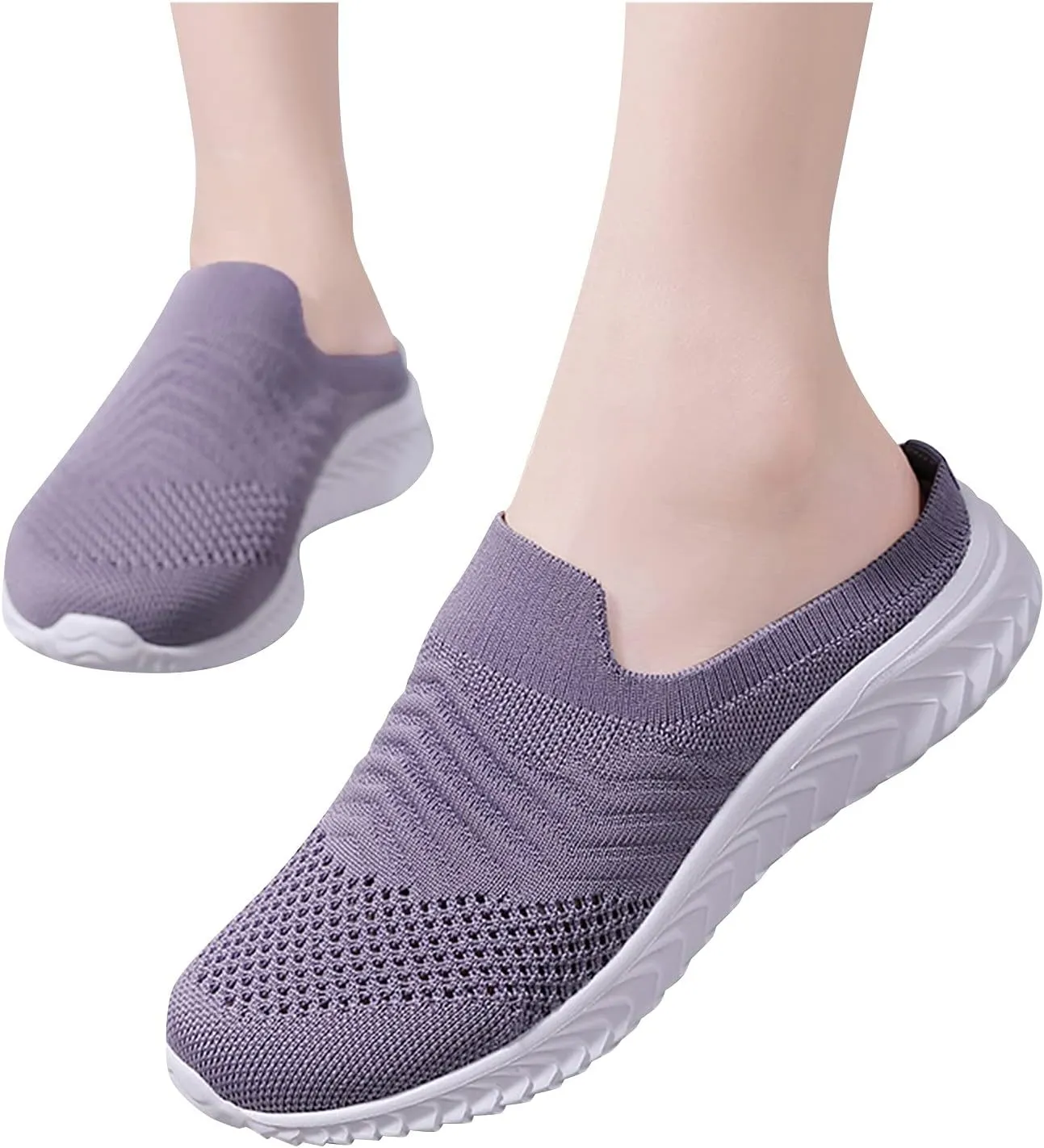 Women's Backless Slip on Mesh Sneakers Shoes Mens Running Shoes Walking Women's Casual Shoes Black Platform Sneaker Tennis Shoe Loafers Casual Slip On