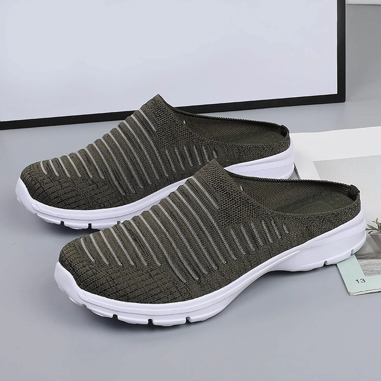 Women's Backless Slip on Mesh Sneakers Shoes Running Shoes for Men High Top Women's Shoes Casual Women Shoes Sneakers Red Tennis Shoe Loafers Dress Shoe
