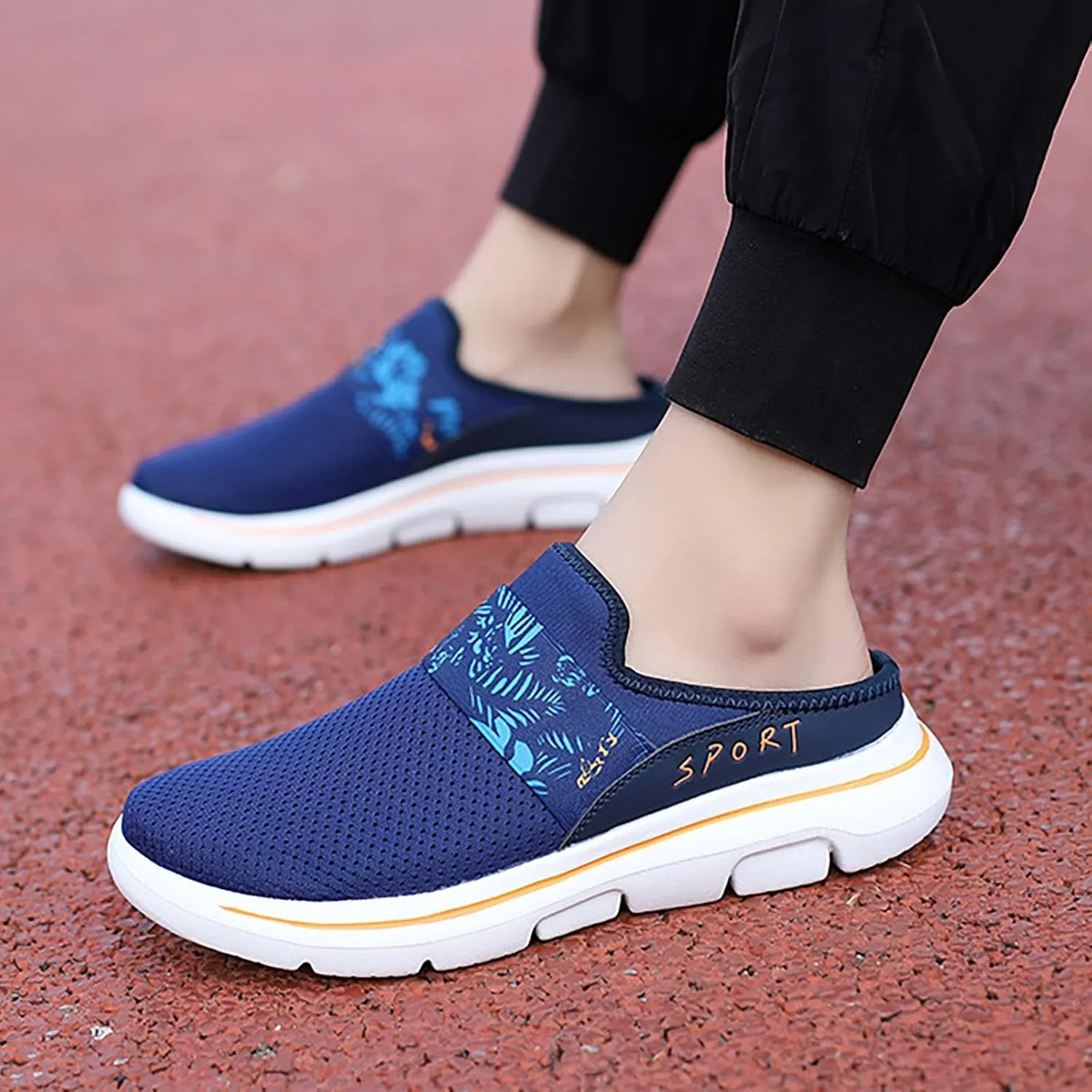Women's Backless Slip on Mesh Sneakers Shoes Womens Tennis Shoes Arch Support Casual Shoes Trendy Men's Fashion Sneakers Steel Toe Tennis Shoe Loafers Shoe