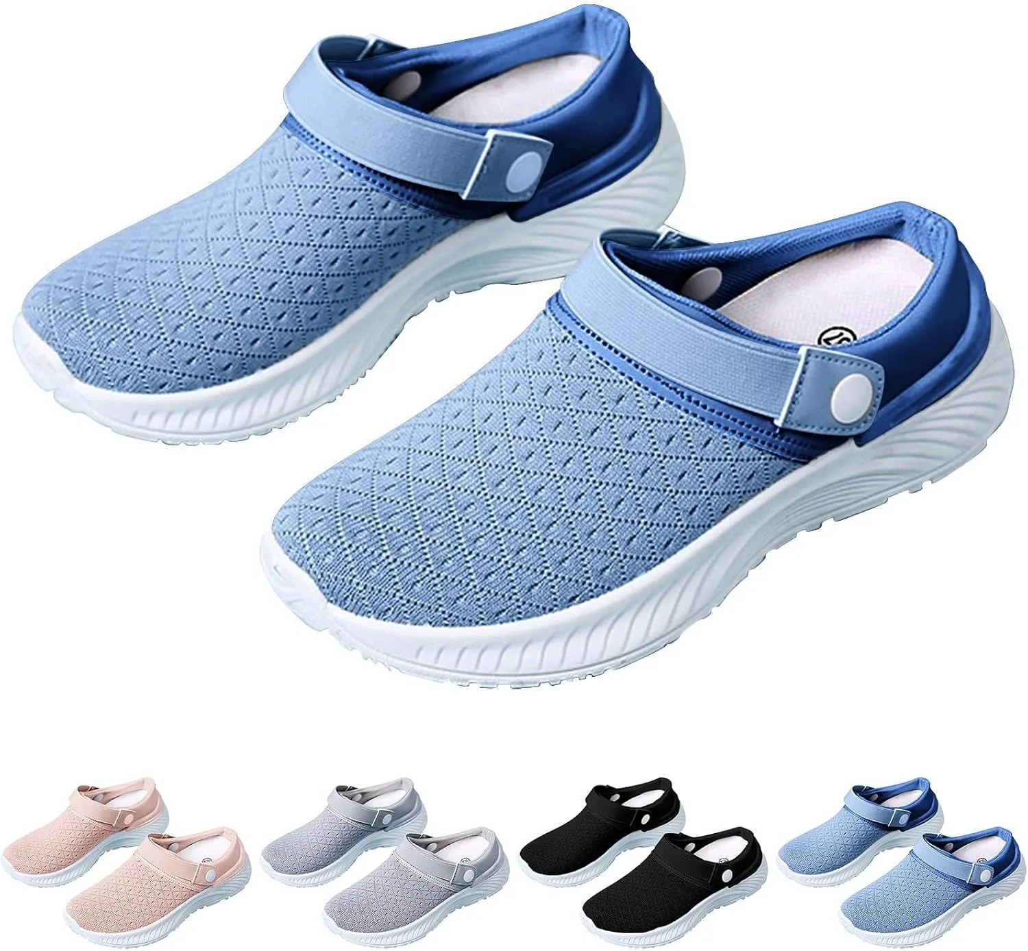 Women's Casual Slip on Half Shoes Breathable Womens Running Shoes Comfortable Dress Casual Shoes Walking Sneakers White Tennis Shoe Cross Trainer Shoe