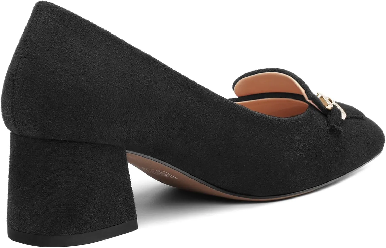 Womens Chunky Comfortable Closed Square Toe Low Block Heels Work Dress Wedding Slip On Pumps Shoes