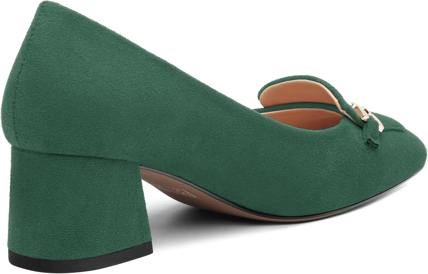 Womens Chunky Comfortable Closed Square Toe Low Block Heels Work Dress Wedding Slip On Pumps Shoes