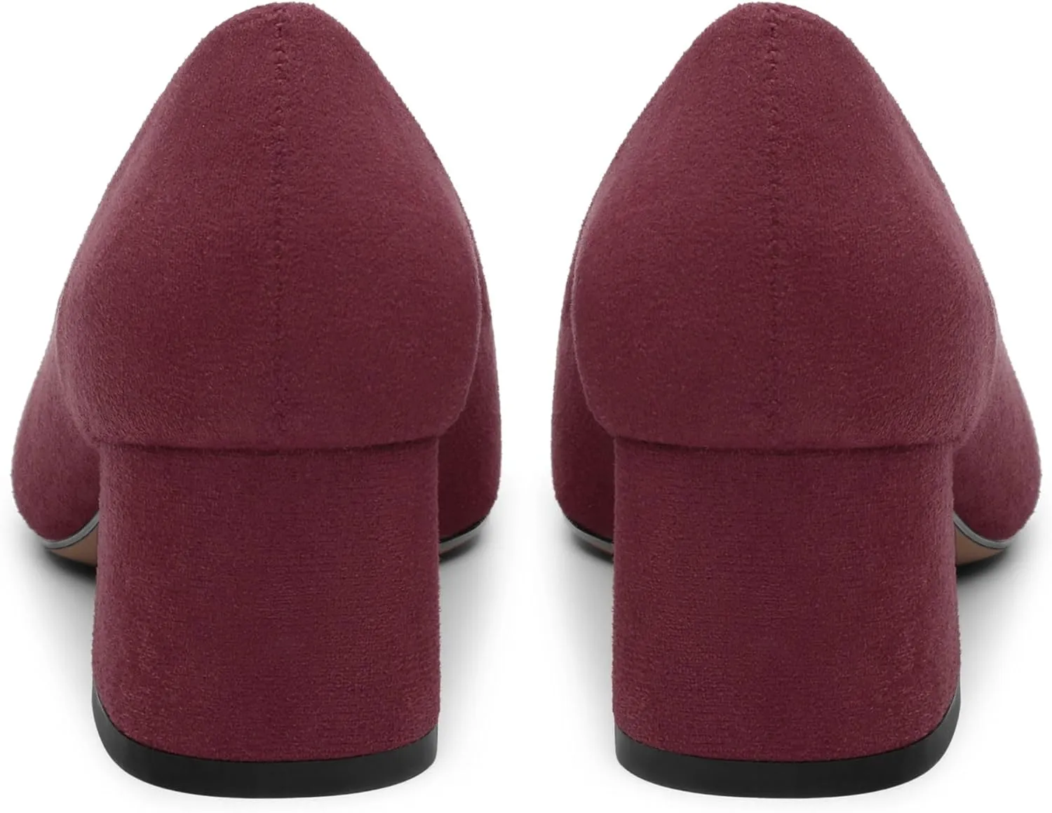 Womens Chunky Comfortable Closed Square Toe Low Block Heels Work Dress Wedding Slip On Pumps Shoes
