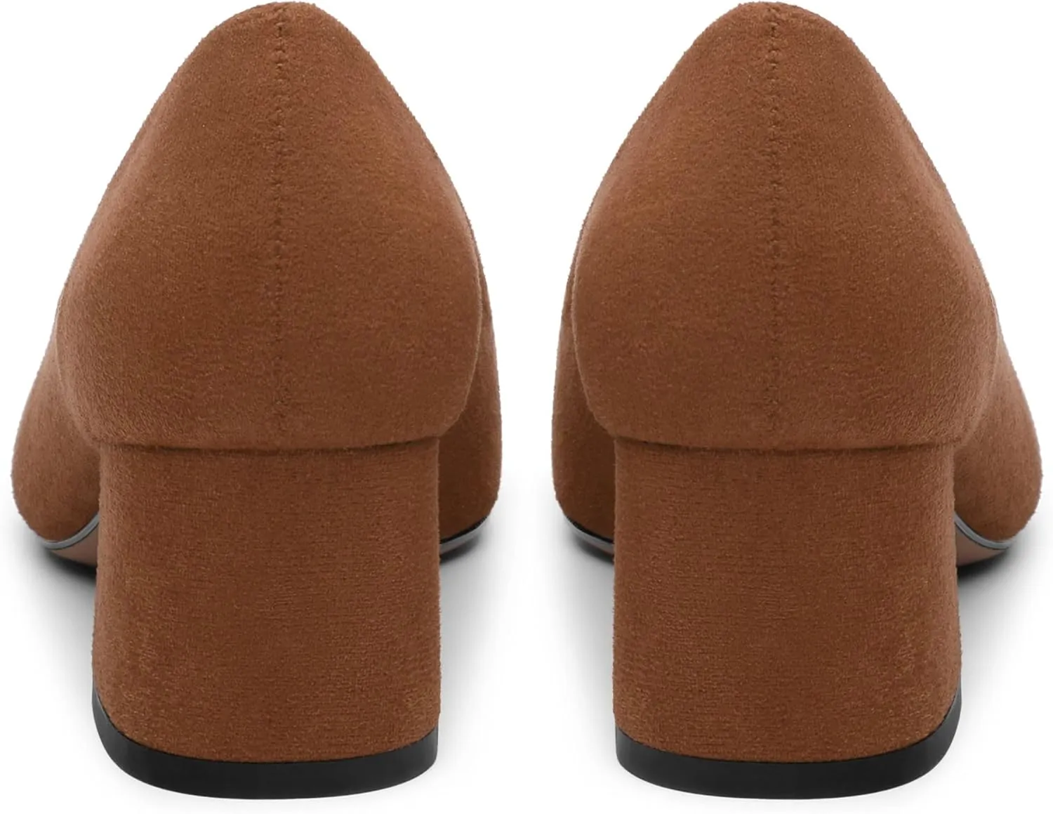 Womens Chunky Comfortable Closed Square Toe Low Block Heels Work Dress Wedding Slip On Pumps Shoes