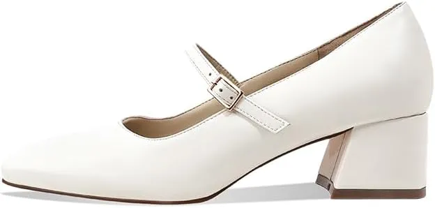 Women's Mary Janes Chunky Heels Dress Shoes for Women Low Block Heels Closed Toe Mary Jane Pumps Comfortable Shoes for Prom