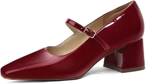 Women's Mary Janes Chunky Heels Dress Shoes for Women Low Block Heels Closed Toe Mary Jane Pumps Comfortable Shoes for Prom