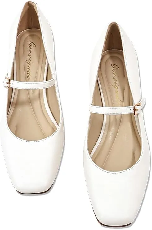 Women's Mary Janes Chunky Heels Dress Shoes for Women Low Block Heels Closed Toe Mary Jane Pumps Comfortable Shoes for Prom