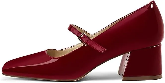 Women's Mary Janes Chunky Heels Dress Shoes for Women Low Block Heels Closed Toe Mary Jane Pumps Comfortable Shoes for Prom