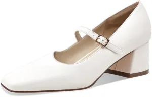 Women's Mary Janes Chunky Heels Dress Shoes for Women Low Block Heels Closed Toe Mary Jane Pumps Comfortable Shoes for Prom
