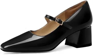 Women's Mary Janes Chunky Heels Dress Shoes for Women Low Block Heels Closed Toe Mary Jane Pumps Comfortable Shoes for Prom