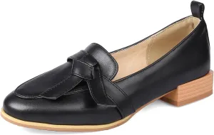 Women's Round Closed Toe Pump Loafers Pull-On Chunky Low Heel Classic Work Office Dress Casual Student Shoes Comfort Business Party Dating Holiday Going Out Everyday Shopping Pumps