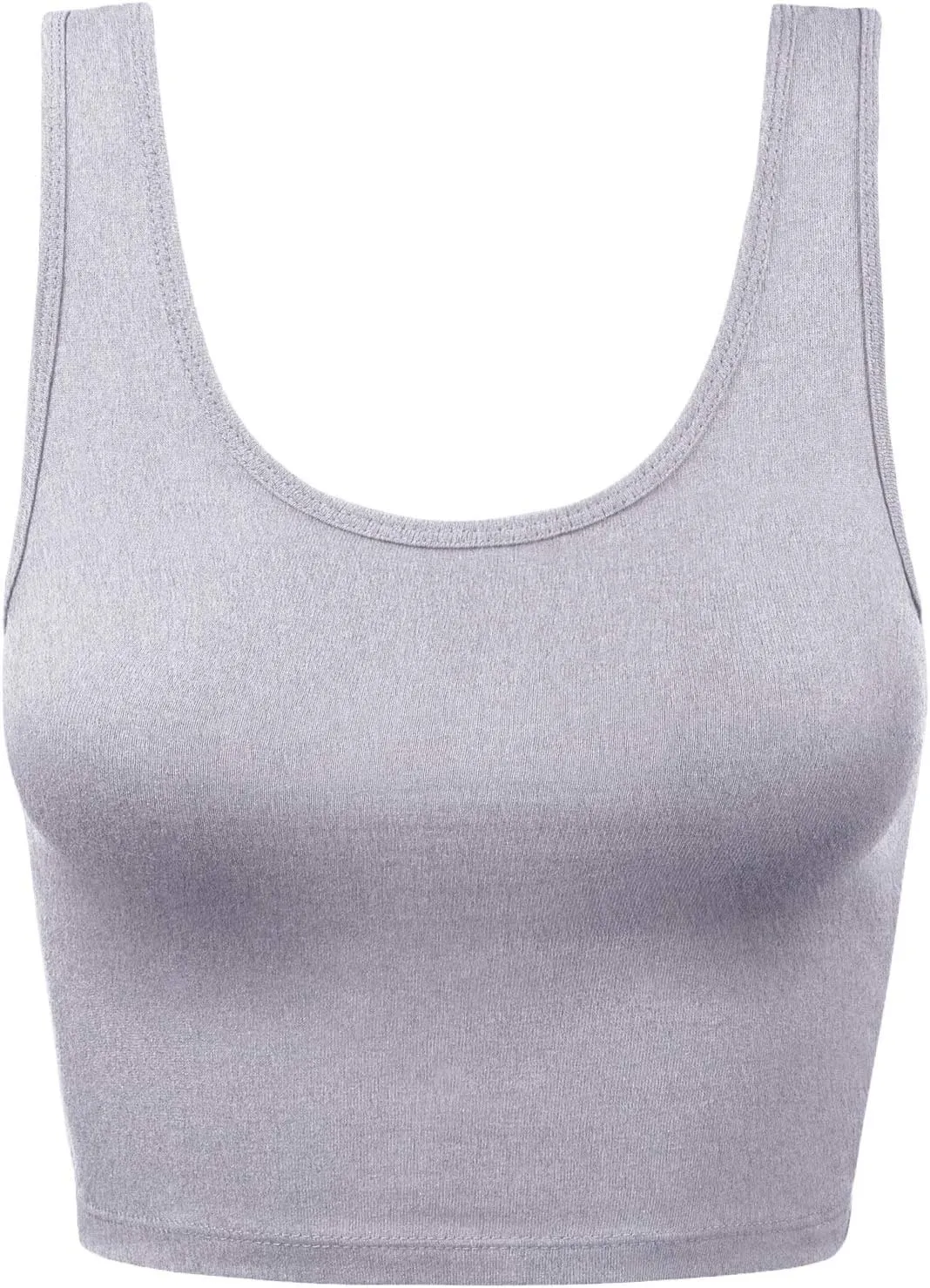 Women's Sleeveless Racerback Crop Tank Top Camisole Backless Scoop Neck Shirts