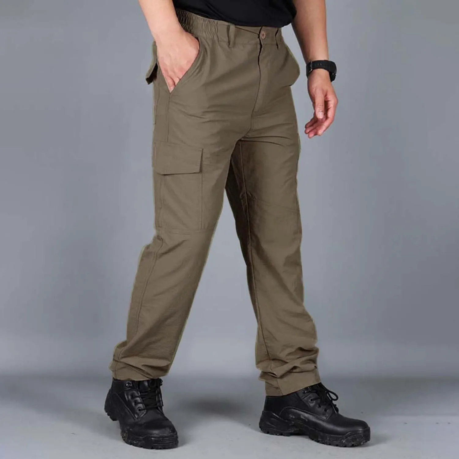 Work Cargo Pants for Men Lightweight Wild Outdoor Hiking Pants Waterproof Ripstop Tactical Camo Pants Multi Pockets