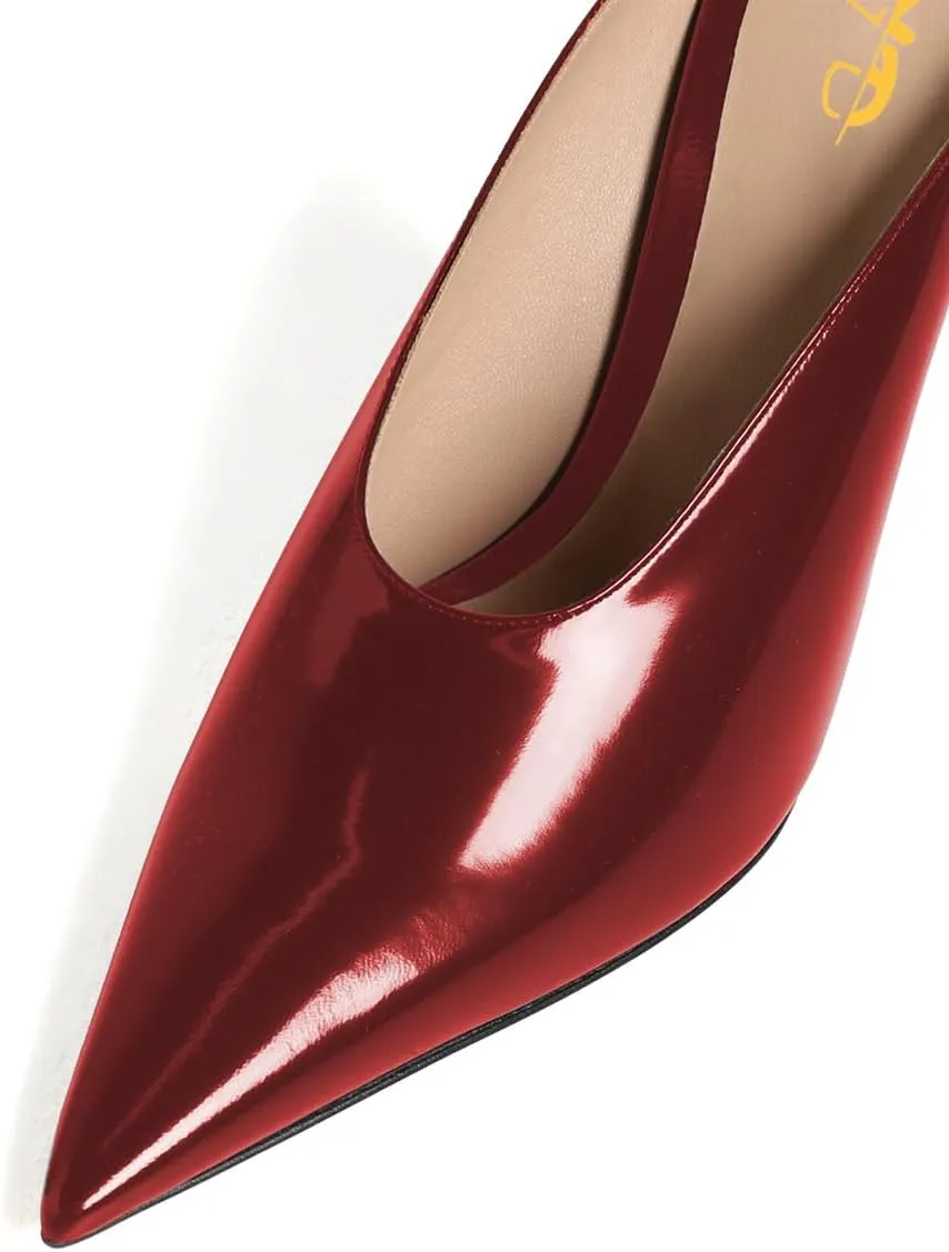 XYD Women's Sharp Pointed Toe Mules Slides Slip On Wedges High Heel Sandals Backless Chic Party Club Dress Shoes
