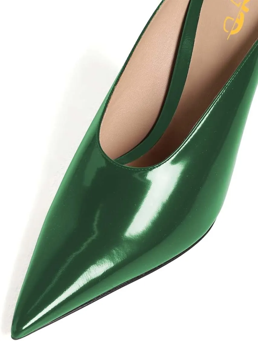 XYD Women's Sharp Pointed Toe Mules Slides Slip On Wedges High Heel Sandals Backless Chic Party Club Dress Shoes