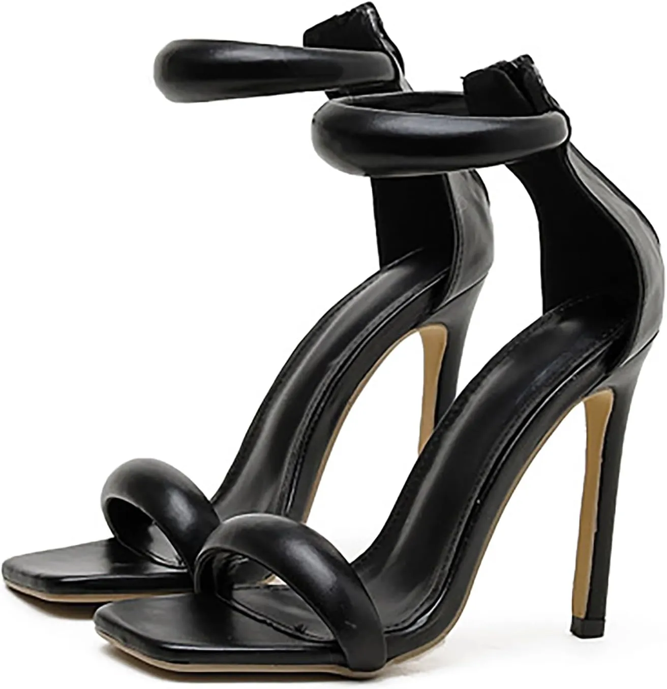 YIBLBOX Womens Sandals Square Open Toe Strappy High Heels Ankle Strap Stilettos Heels Sexy Party Wedding Evening Summer Pump Shoes