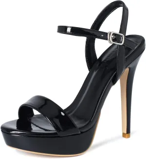 YooPrettyz Women Stiletto Heels Strappy Party Dress Pump Ankle Strap Sandal Heels