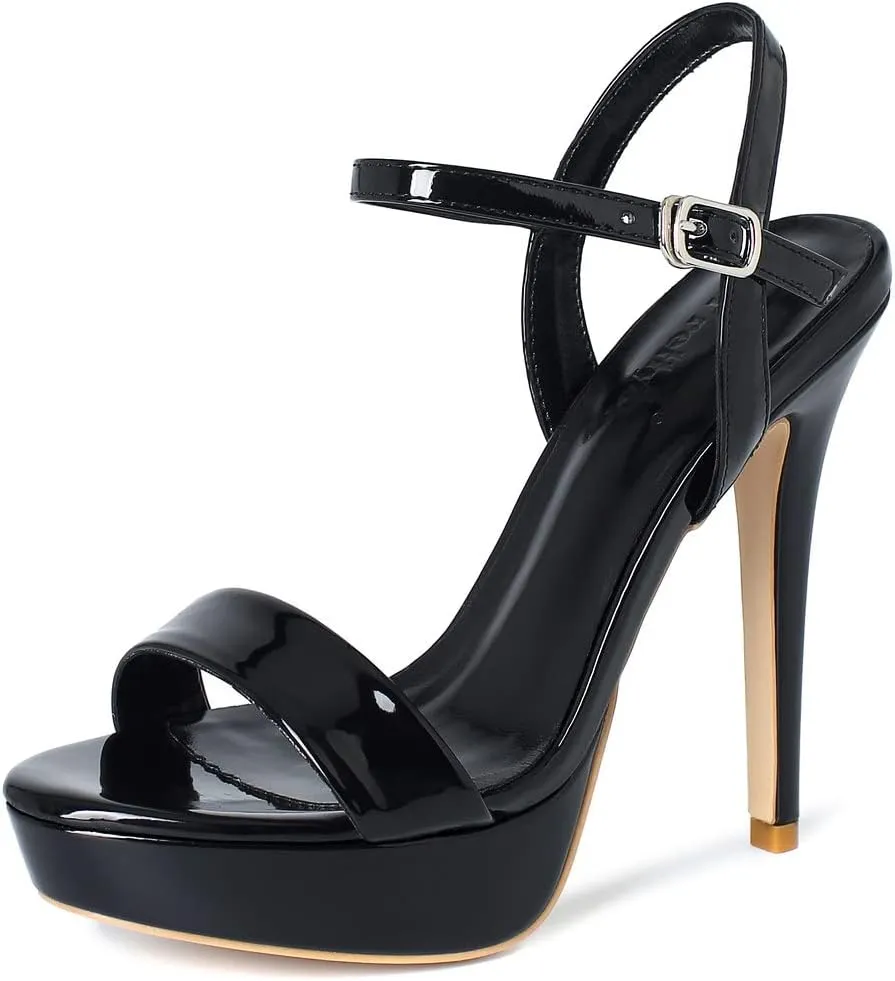 YooPrettyz Women Stiletto Heels Strappy Party Dress Pump Ankle Strap Sandal Heels