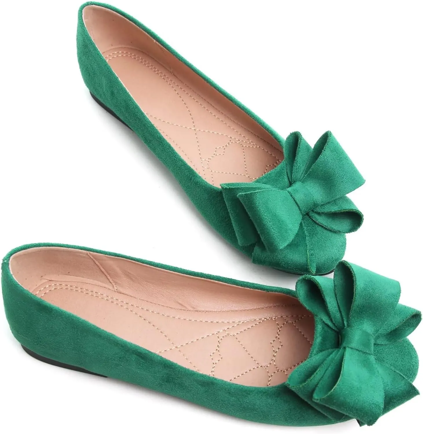 ZTWUTANG Women's Cute Round-Toe Flat Ballet Shoes Comfortable Dress Shoes for Walking