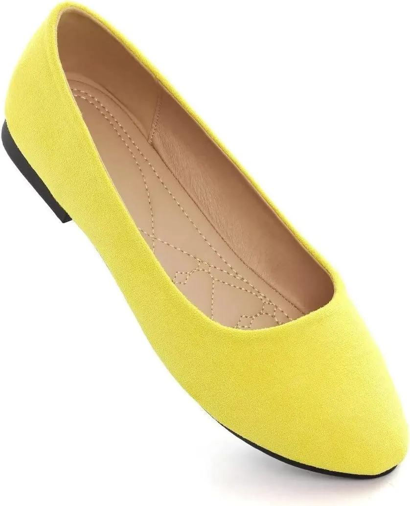 ZTWUTANG Women's Cute Round-Toe Flat Ballet Shoes Comfortable Dress Shoes for Walking