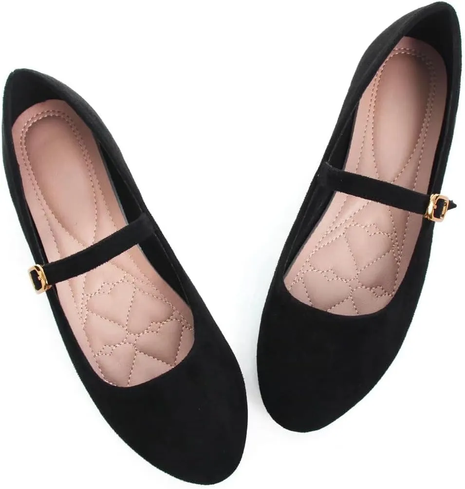ZTWUTANG Women's Cute Round-Toe Flat Ballet Shoes Comfortable Dress Shoes for Walking