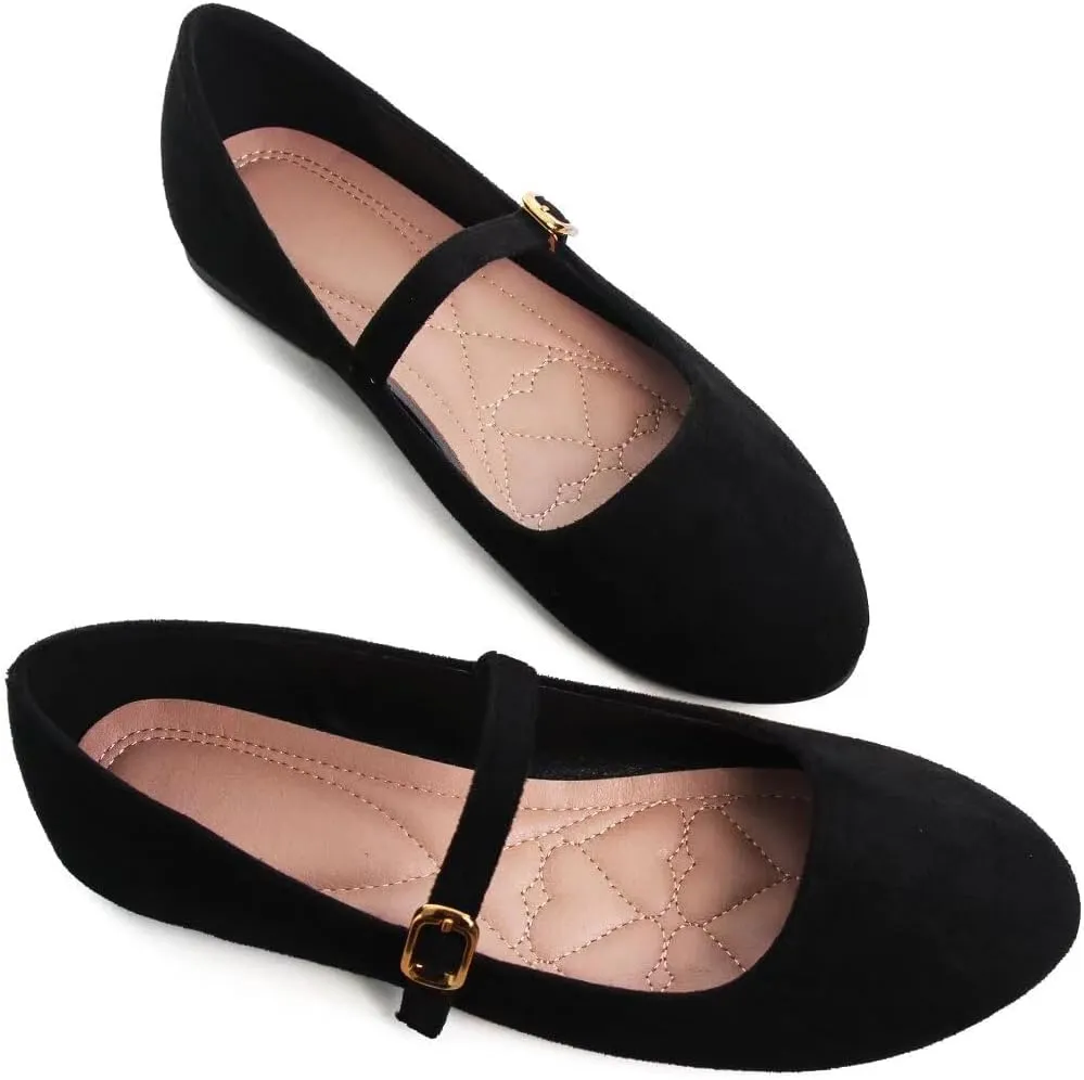 ZTWUTANG Women's Cute Round-Toe Flat Ballet Shoes Comfortable Dress Shoes for Walking