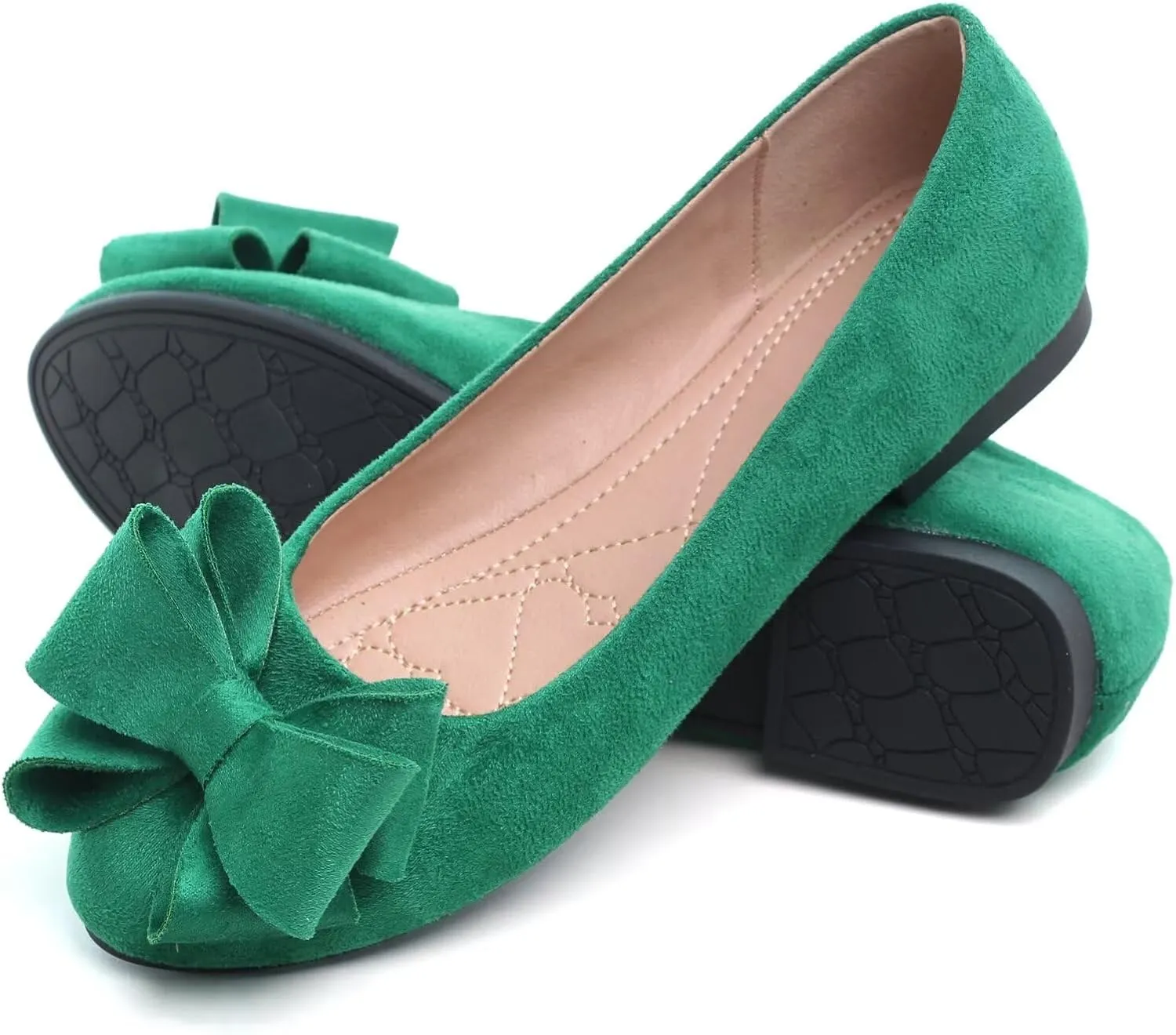 ZTWUTANG Women's Cute Round-Toe Flat Ballet Shoes Comfortable Dress Shoes for Walking