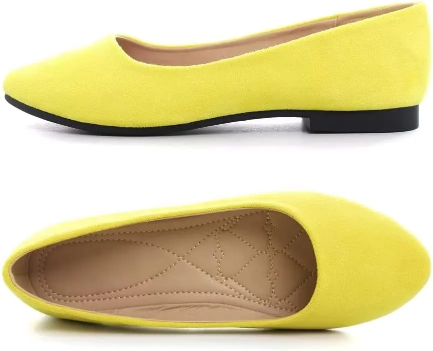 ZTWUTANG Women's Cute Round-Toe Flat Ballet Shoes Comfortable Dress Shoes for Walking