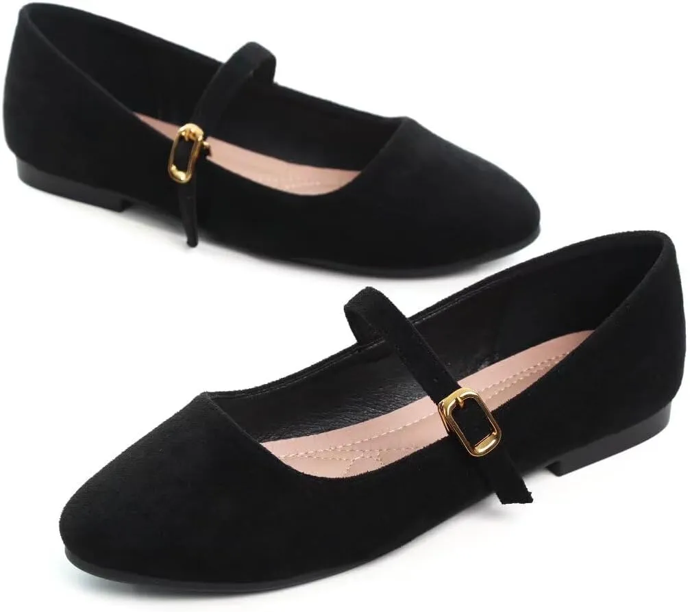ZTWUTANG Women's Cute Round-Toe Flat Ballet Shoes Comfortable Dress Shoes for Walking